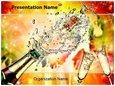 Champagne Explosion Editable PowerPoint Template