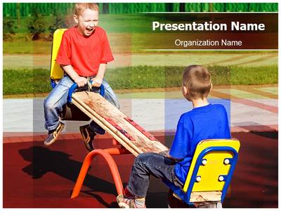 Kids on Seesaw Editable PowerPoint Template