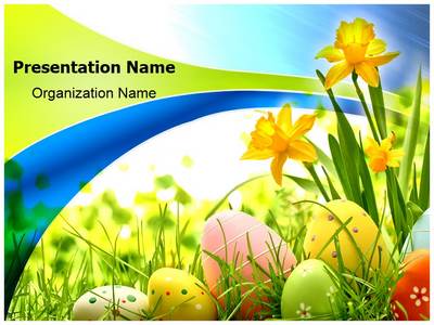 Easter Eggs Flowers Editable PowerPoint Template
