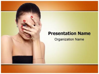 Shy Woman Editable PowerPoint Template