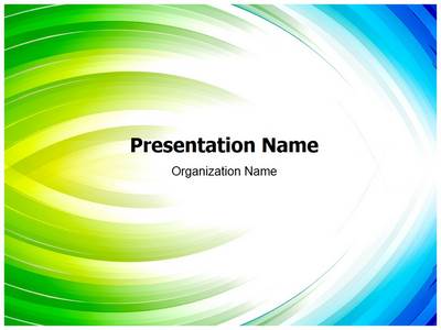 Blue With Green Abstract Editable PowerPoint Template
