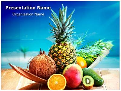 Fresh Fruits and Beach Editable PowerPoint Template