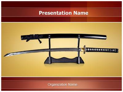 Japanese Samurai Sword Editable PowerPoint Template