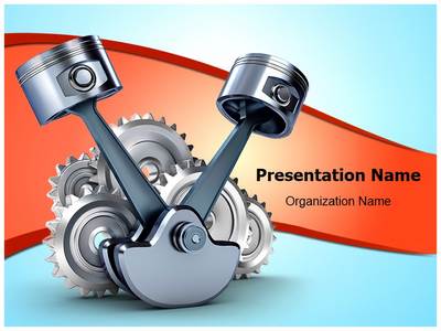 Pistons and gears Editable PowerPoint Template
