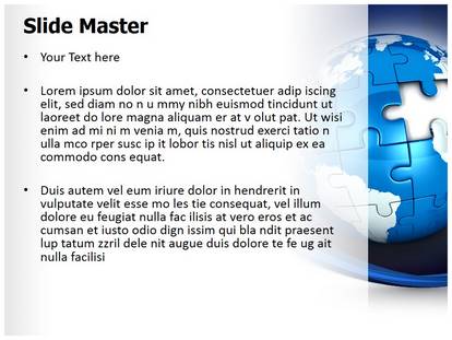 Globe Puzzle Free Ppt Template Slide1