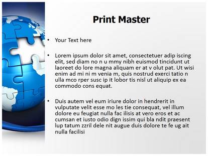 Globe Puzzle Free Ppt Template Slide1