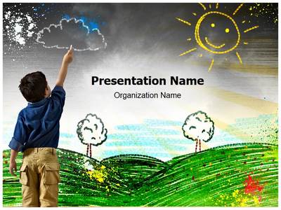 Child Drawing Editable PowerPoint Template