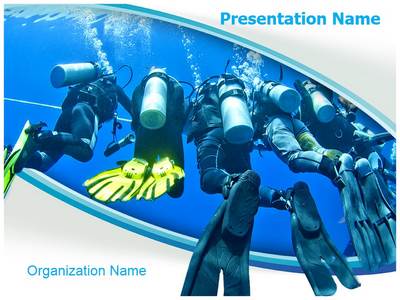 Scuba Divers Group Editable PowerPoint Template