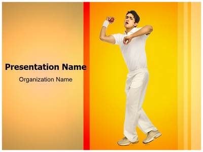Cricket Bowler Editable PowerPoint Template