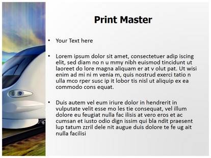Bullet Train Free Ppt Template Slide1