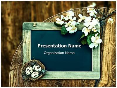 Chalkboard Nest Flowers Editable PowerPoint Template