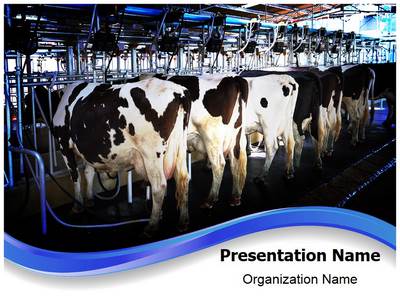 Cow Milking Factory Editable PowerPoint Template