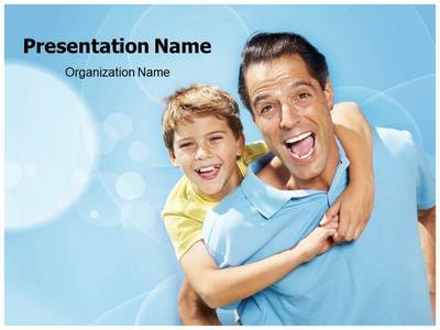 Happy Father And Son Editable PowerPoint Template