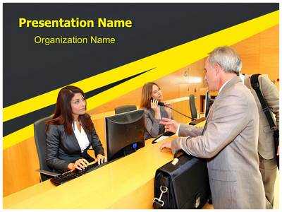 Front Office Desk Editable PowerPoint Template