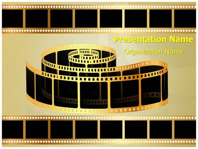 Golden Film Strip Editable PowerPoint Templates,Film Reel Word