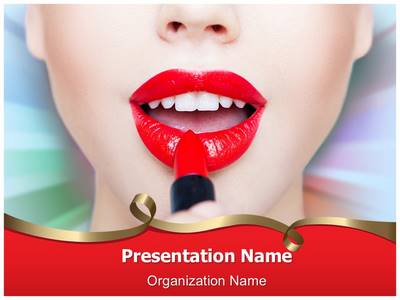 Red Lipstick Editable PowerPoint Template