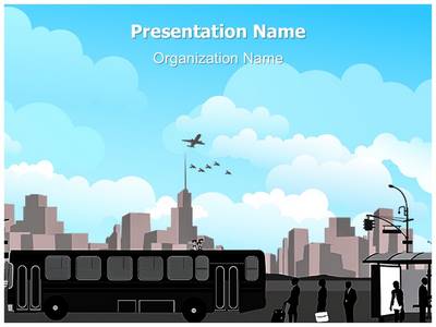 Transportation Bus Station Editable PowerPoint Template