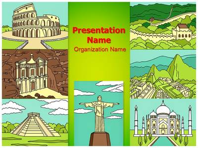 Heritage World 7 Wonders Editable PowerPoint Template