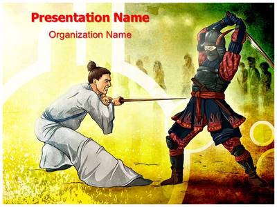 Samurai Fighting Editable PowerPoint Template