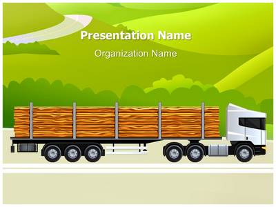 Commercial Logging Truck Editable PowerPoint Template