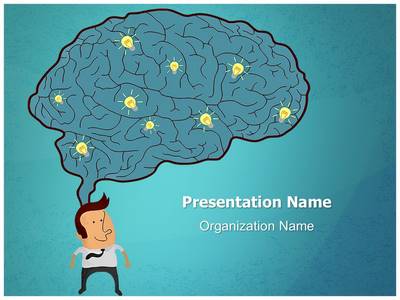 Businessman Brainstorming Editable PowerPoint Template
