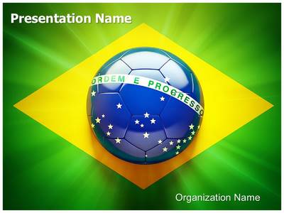 Brazil Football Flag Editable PowerPoint Template