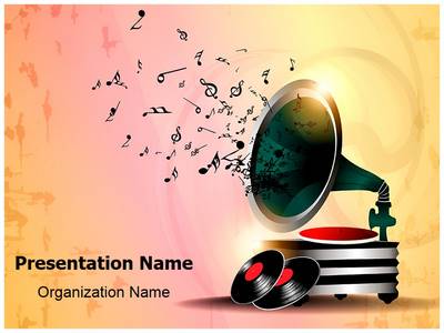 Gramophone Abstract Background Editable PowerPoint Template