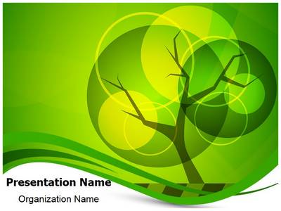 Green Tree Background Editable PowerPoint Template