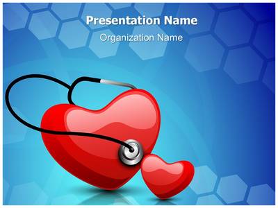 Heart Stethoscope Editable PowerPoint Template