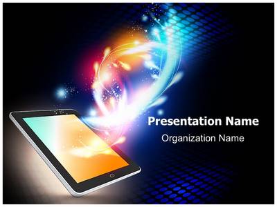 Mobile Media Tablet Editable PowerPoint Template