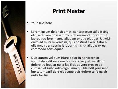 Success Key Free Ppt Template Slide1