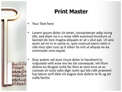 Key To Success Free Ppt Template Slide1