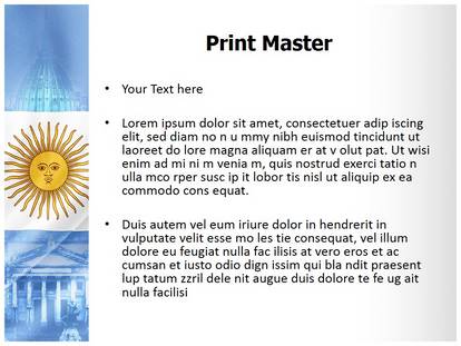 Argentina Flag Free Ppt Template Slide1