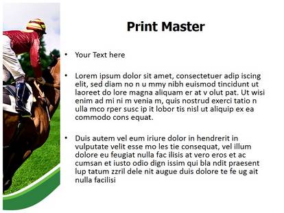 Horse And Jockey Free Ppt Template Slide1