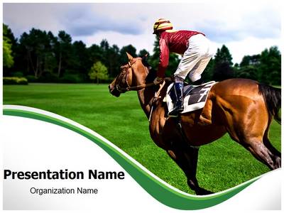 Horse And Jockey Editable PowerPoint Template