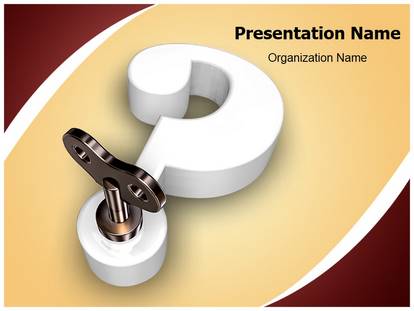 3D question mark key Free Ppt Template