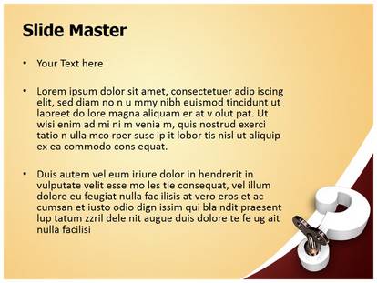3D question mark key Free Ppt Template Slide1