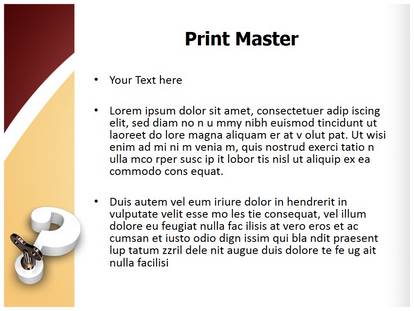 3D question mark key Free Ppt Template Slide1