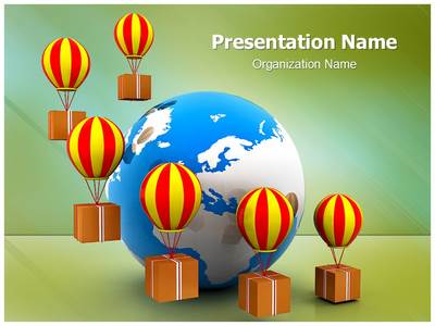 Cargo Delivery And Globe Editable PowerPoint Template