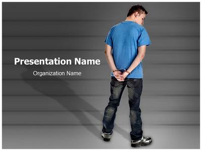 Handcuffed Man Editable PowerPoint Template