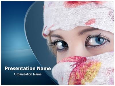 Veiled woman Editable PowerPoint Template