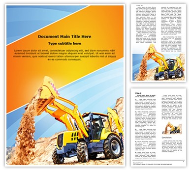 Wheel loader Excavator Editable Word Template