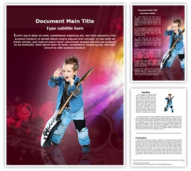 Child Rock artist Editable Word Template