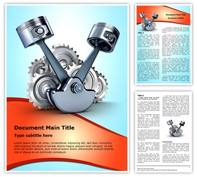 Pistons and gears Editable Word Template