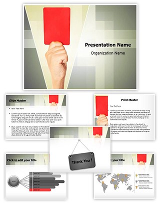 Referee Penalty Red Card Editable PowerPoint Template