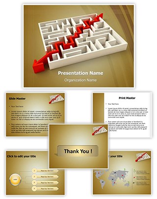 Solved Maze Puzzle Editable PowerPoint Template