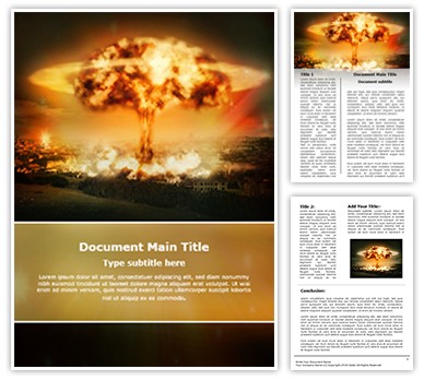 Nuclear bomb explosion Editable Word Template