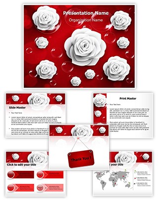 Paper White Rose Editable PowerPoint Template