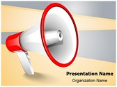 Advertisement Broadcasting Megaphone Editable PowerPoint Template