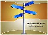 Crossroads Road Sign Editable PowerPoint Template
